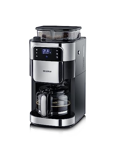 Cafetière Filtre Avec Broyeur, 1 000W, 1,4L, Jusqu'à 10 tasses, Sélecteur d'arôme, Ecran tactile, Inox Brossé/Noir,KA 4813, 43.50