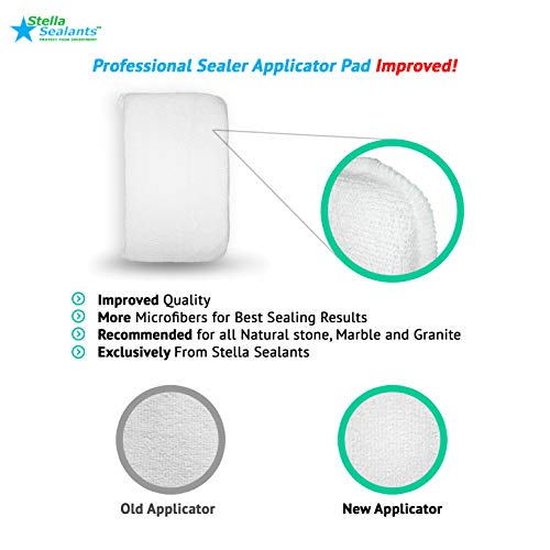 Stella Sealants Professional Sealer Applicator Pad XL - Set of 2 - for Marble Granite Stone Travertine Limestone Countertop Tile and Grout