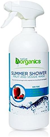 All Natural Plant Based Fruit and Veggie Wash by Native Organics- Powerful, Safe, Non-Toxic, Child Safe, Pet Safe 33.8 oz. (1 Liter) Bottle. Eat Cleaner and Better- Naturally! (1)