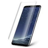Galaxy S8 Tempered Glass Screen Protector , ANKOON [Case Friendly] [3D Curved ], 96% Half Coverage Version] HD Anti-Bubble Scratch Fingerprint Proof (Transparent)