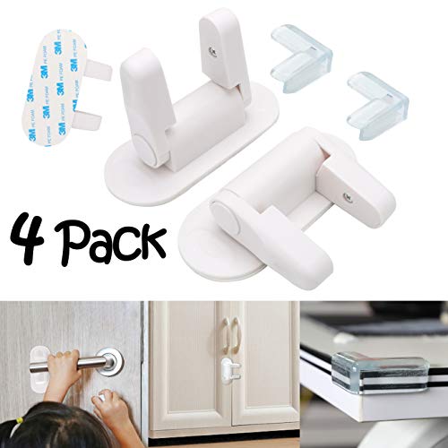 image for Grobro7 Child safety Door Lever Lock, 2 Pcs Baby Proof Door Handle Lev