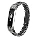 Greeninsync for Fit bit Alta Bands Metal, Replacement for Fit Bit Alta HR Stainless Steel Bands Adjustable Accessory Wristband Small Large W/Silicone Cover for Women Men-Skull-Pattern