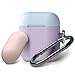 elago AirPods Duo Hang Case [Body:Lavender/TOP:Pastel Blue, Lovely Pink] - [Extra Protection] [Hassle Free][Added Carabiner] - for AirPods Case