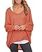 ZANZEA Women's Off-Shoulder Batwing Sleeve Blouse Casual Loose Oversized Baggy T-Shirt Sweater Pullover Top