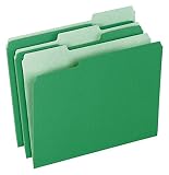 Pendaflex Two-Tone Color File Folders, Letter Size, 1/3 Cut, Bright Green, 100 Per box (152 1/3 BGR)