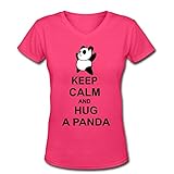 Keep Calm Hug Panda Women's V-Neck T-Shirt by Spreadshirt