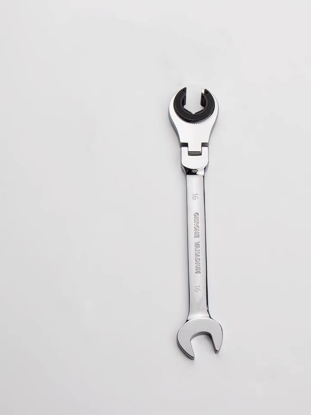 FLZOSPER Metric Fix Tubing Wrench，Flex-Head Gear Wrench, Ratcheting Fix Combination Wrench Spanner (16mm)