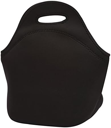KWJOY Neoprene Lunch Bag Gourmet Insulated Tote Black for Men Women