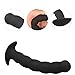 Anal Plug Silicone Anal Beads G-spot Prostate Massager Black Dildo Thread Butt Plugs with Base Masturbation Adult Sex Toys for Men Women and Couples (Big)