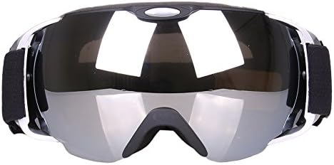 Thiningstars Spherical Dual-layer Skiing Goggles Mask Anti-fog Anti-UV Snow-proof Wind-proof for Outdoor Hiking Camping Winter (Silver)