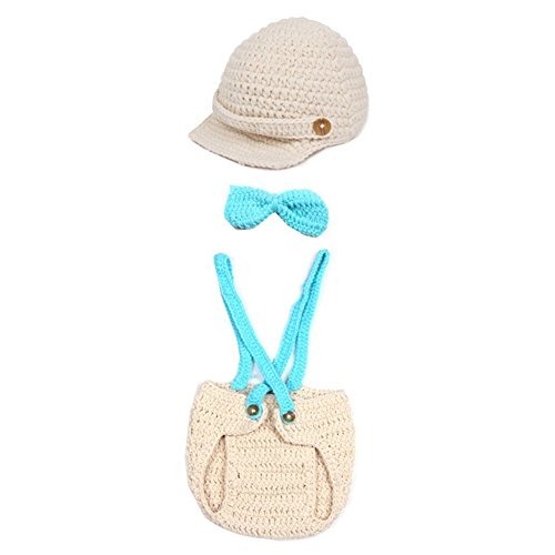 Vogholic Newborn Cute Knit Crochet Hat Shorts Photography Costume Set