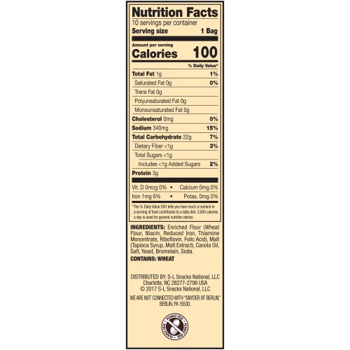 Snyder's of Hanover Pretzel Snaps, 100 Calorie Individual Packs, 10 Ct