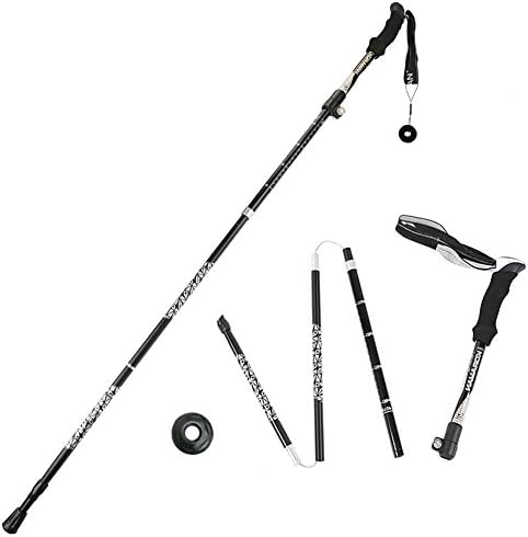 TINCINT Tri-Fold Trekking Poles Sticks Collapsible Lightweight Hiking Pole with carbon fiber &amp;aviation anulumimalloy for Camping, Hiking,Walking and Backpacking