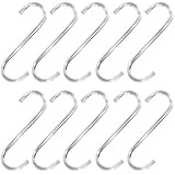 DecoBros 10 Pack 3 inch S Hooks for Hanging Kitchen Ware, Plants, Towels - Chrome Finish