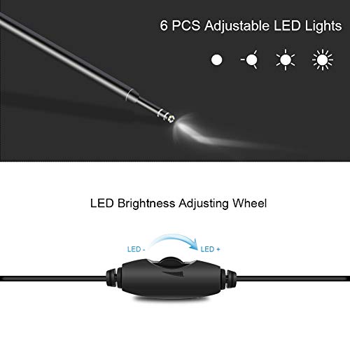 Aisheny 3-in-1 Digital Led Otoscope, Protable Ear Camera Scope Earwax Removal Kit Ear Wax Cleaning Tool Waterproof Rated IP67, USB Micro USB Type-C