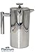 Platinum French Press Coffee Stainless Steel Double Wall 1000ml / 34OZ 1 Liter Insulated Double Wall. Makes 8 Cups or Mugs, No Plastic or Glass Coffee Tea Lovers, Fresh Brewed Best tasting #1 Coffee !