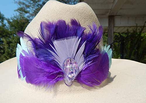 Purple feather hat Clearance