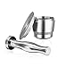 MG Coffee Stainless Steel Reusable Nespresso Capsule Permanent Coffee Pod Holder Compatible for Nespresso Original Line Machines with gifts (Circular Hole)