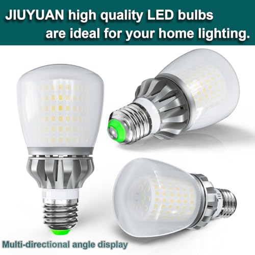 JIUYUAN E27 LED Bulb, 27W (Equivalent to 250W) 3000K Warm White Light 3760 Lumens, E27 LED A60 Bulbs, 360 Degree Beam Angle, Non-Dimmable, LED Lamp, Pack of 2