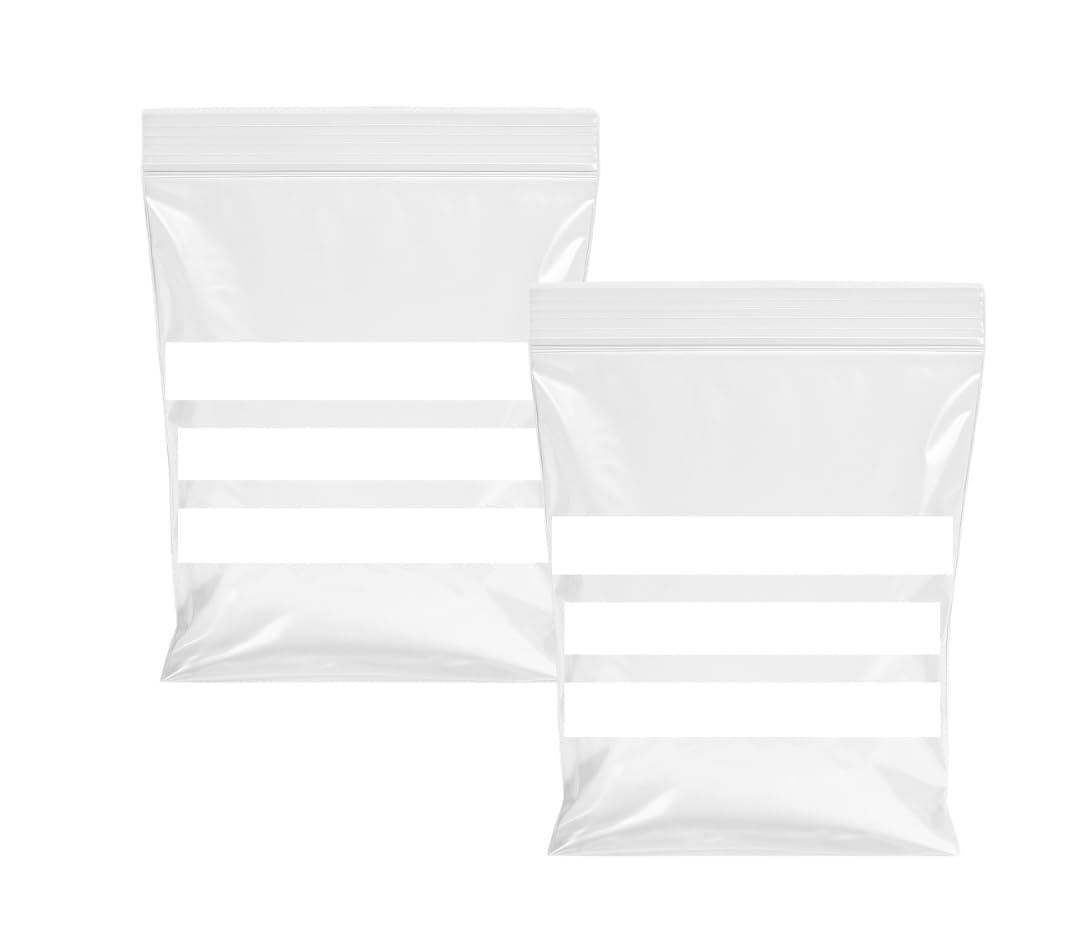 TP4U – 2000 Write On Panel Grip Seal Bags Size 3.5’’ x 4.5’’ Multipurpose Reusable Resealable Strong Clear Plastic Polythene Bags