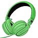 RockPapa Stereo Adjustable Foldable Headphones Lightweight Headband Headsets with Microphone 3.5mm for Cellphones Smartphones iPhone Tablets Laptop Computer Mp3/4 DVD (Black/Green) primary