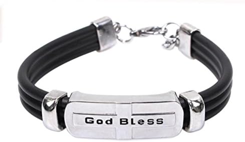 Adorable Woman Titanium Steel God Bless Tube Concise Style Loster Clasp Bracelet