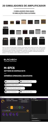 M-VAVE Pedal processador multiefeitos para guitarra, com mais de 80 efeitos embutidos, modelagem de amplificador 44,1 KHz / 24 bits 6 + 1 efeitos simultâneos, bateria recarregável integrada BLACKBOX
