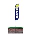LookOurWay Feather Flag Pole Kit - 7 Feet Tall Advertising Banner with Fiberglass Pole Set and Ground Spike for Business Promotion - Open Flags - Now Open Blue & Yellow