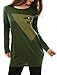 Allegra K Ladies Contrast Color Loose Tunic Green S