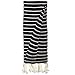 Amazon Brand – Stone & Beam Modern Striped Knit Tassel Throw Blanket - 80 x 60 Inch, Black