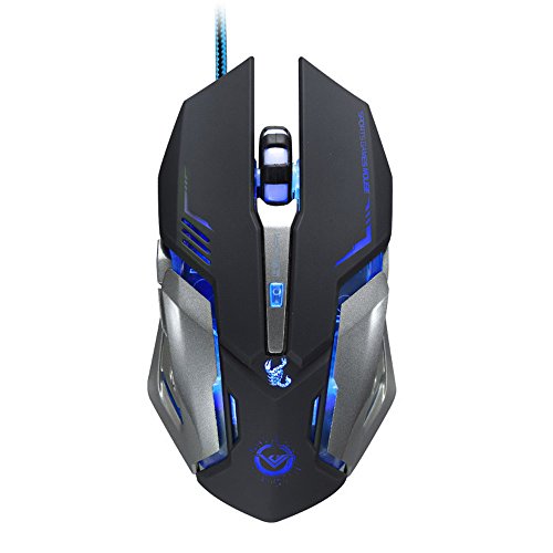 Wired Gaming Mouse for PC Laptop Mac, 3500 DPI 6 Buttons Custom Macros USB Alternately Change Light (Black)