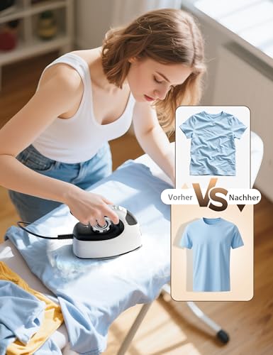 Sundu Travel Iron, Steamer Steamer, 2-in-1 Steam Iron Travel, 5 Ironing Modes for Various Fabrics, Steam Performance up to 30 g/min, Lockable Base, Intelligent Temperature Control Iron