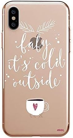 Milkyway Clear Case Compatible with iPhone Xs MAX Clear Case Design Protective Back Case Cover for Apple iPhone Xs MAX [Supports Wireless Charging] - Baby It's Cold Outside