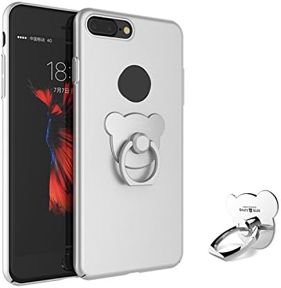 iPhone 7 Plus Case, B1ST Bear Kickstand Ultra Thin Hard PC Case Battery Cover Scratch Resistant Shockproof Back with 360 Degree Rotating Ring Grip Kickstand Holder for Apple iPhone 7 Plus (Silver)