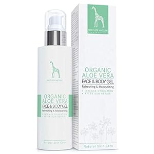 ORGANIC Aloe Vera Gel – AFTER SUN with PURE ALOE VERA JUICE – Vegan – 200 ml – Natural Moisturising Gel for Body and…