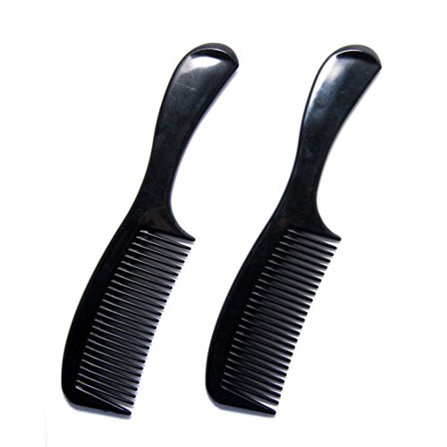 Luxxii - Styling Essentials Round Handle Comb 8 inch (Pack 2, Black)