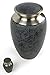 Funeral Urn by Liliane - Cremation Urn for Human Ashes - Hand Made in Brass and Hand Enameled - Fits a Small Amount of Cremated Remains of Adults - Display Burial Urn at Home or in Niche at Columbarium - Marble Model (Slate, Keepsake)