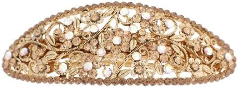 Rhinestone Hair Barrette - barc0290 - topaz