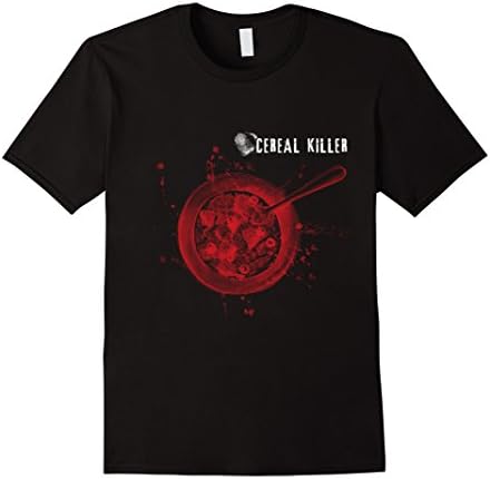 Men's Cereal Killer Spoon Funny T-Shirt Breakfast Food Humor Gift Large Black