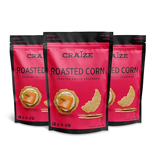 Craize Thin & Crunchy Toasted Corn Crackers Roasted Flavored Healthy