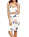 Floerns Women's Floral Bodycon Sleeveless Spaghetti Strap Sexy Club Pencil Dress White M
