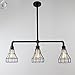 UNITARY BRAND Black Vintage Barn Metal Cage Shade Hanging Ceiling Pendant Light Max. 120W With 3 Lights Painted Finish