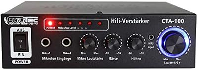 Amplificatore HiFi CTA-100 Ingresso RCA Stereo per PC, Ufficio, Gaming e Cucina Nero