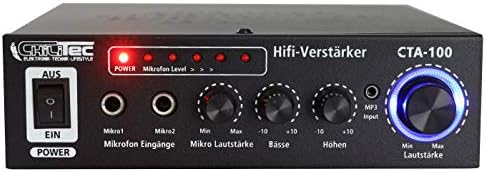 Amplificatore HiFi CTA-100 Ingresso RCA Stereo per PC, Ufficio, Gaming e Cucina Nero