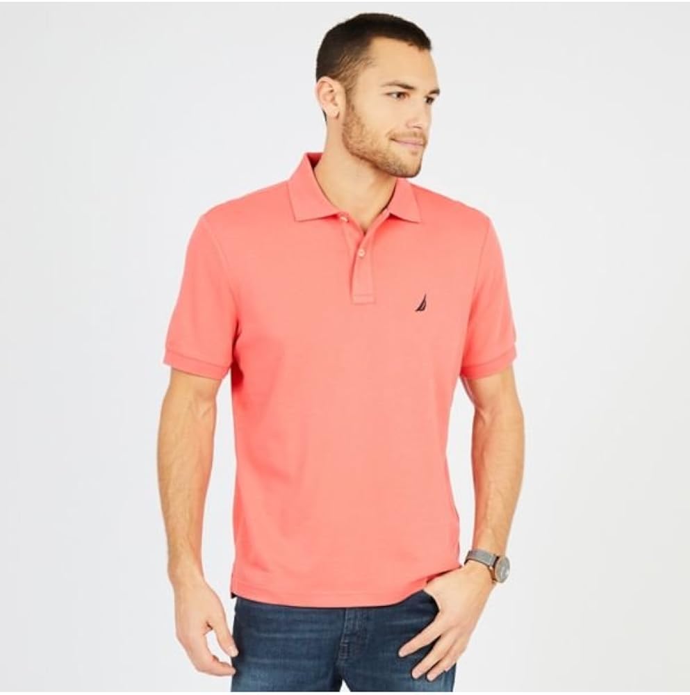 Nautica Men's Classic Fit Short Sleeve Solid Soft Cotton Polo Shirt at  Men’s Clothing store