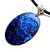 Swimmi Natural Abalone Necklace, Handmade Paua Abalone Shell Necklace in Blue Coatings, Adjustable Cord Seashell Necklace Jewelry for Women AA427