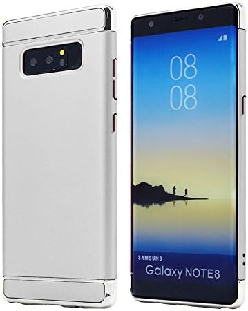 Samsung Galaxy Note 8 Anti-Scratch Shockproof Electroplate Cover Snap on 3 in 1 Protective Hard Case by Sophili - Silver