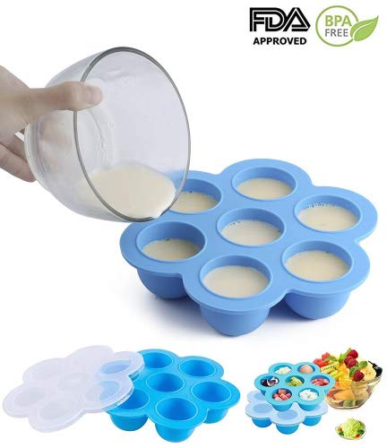 KitchenHero Silicone Egg Bites Molds for Instant Pot Accessories - Fits Instant Pot 5,6,8 qt Pressure Cooker, Baby Food Freezer Tray Food Storage Container with Lid, Reusable Storage Container (Blue)
