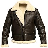 Men B3 Bomber Aviator Shearling Sheepskin Leather Winter Jacket