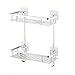 KES 2-Tier Bathroom Shelf No Drill Rectangle Shower Caddy Organizer Aluminum Without Drilling Screw Free Wall Mount Anodized, A4028BDF